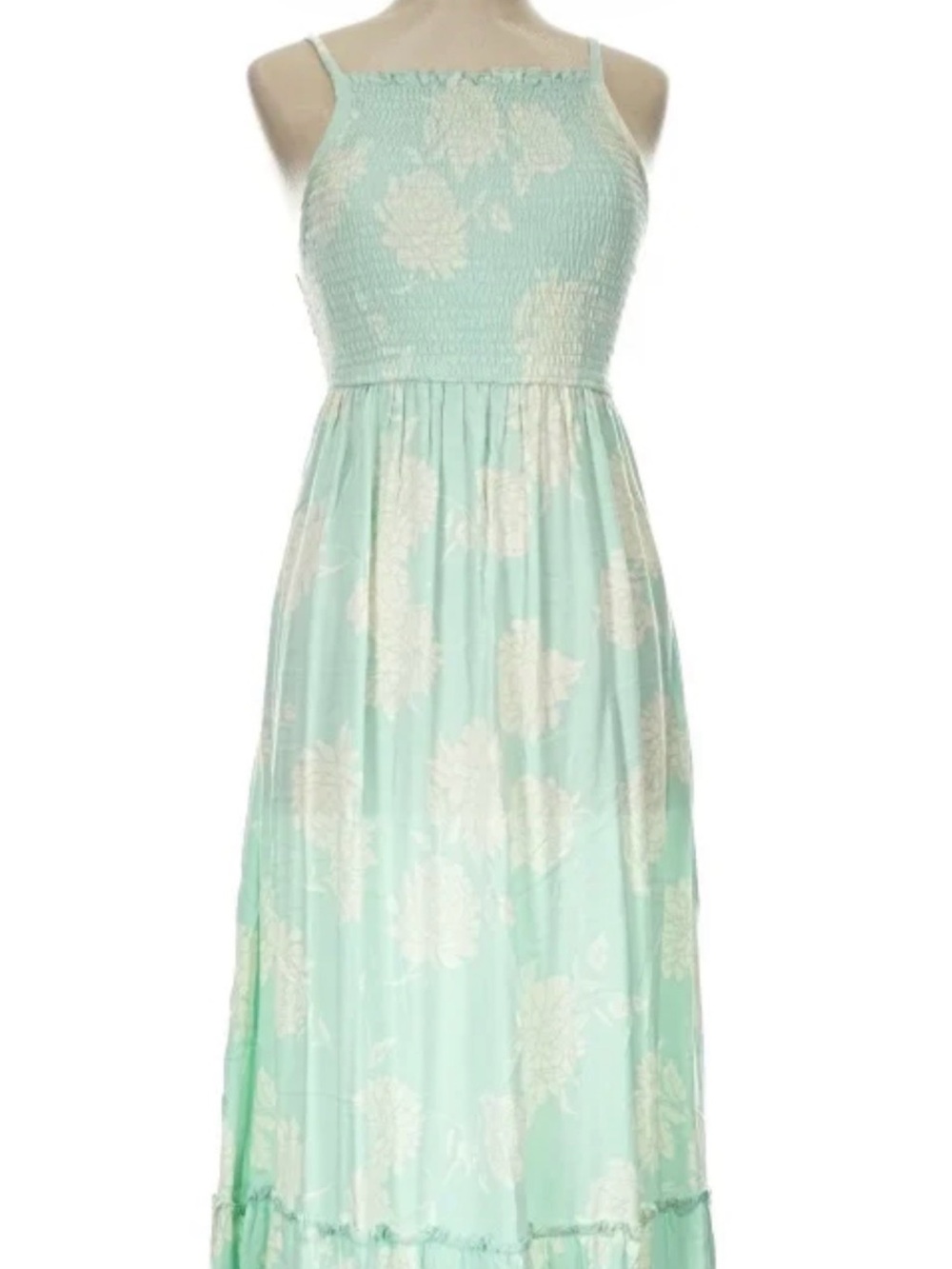 Torrid Mint Floral Smocked Maxi Dress